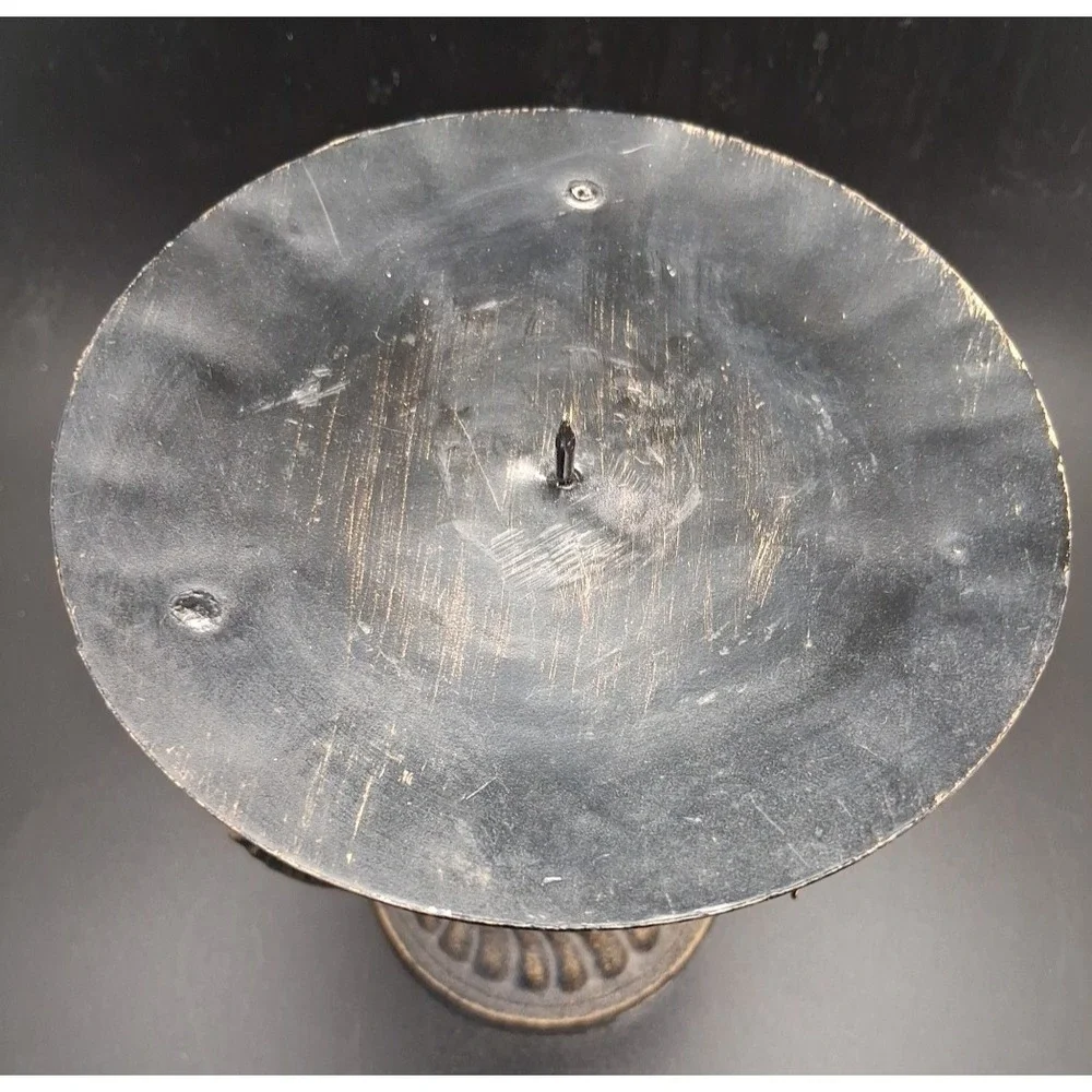 Vintage Cast Ornate Heavy Metal Candle Stand‎
